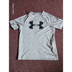 Boys Under Armour Gray Black Short Sleeve Tee S